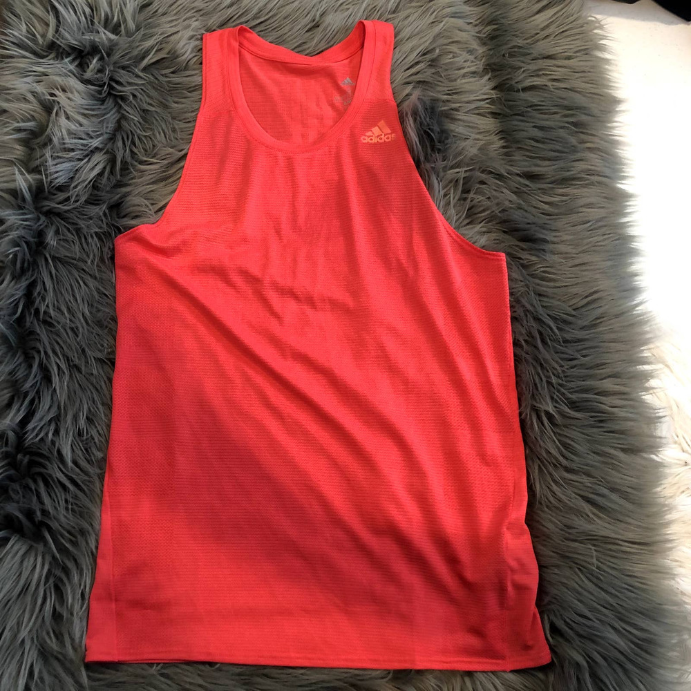 new adidas running high neck tank top size small